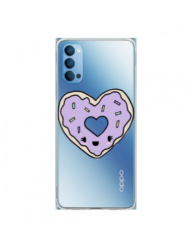 Coque Oppo Reno4 Pro 5G Donuts Heart Coeur Violet Transparente - Claudia Ramos