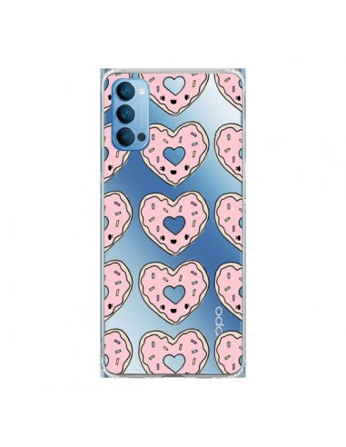 Coque Oppo Reno4 Pro 5G Donuts Heart Coeur Rose Pink Transparente - Claudia Ramos