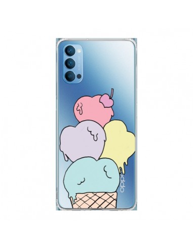 Coque Oppo Reno4 Pro 5G Ice Cream Glace Summer Ete Coeur Transparente - Claudia Ramos