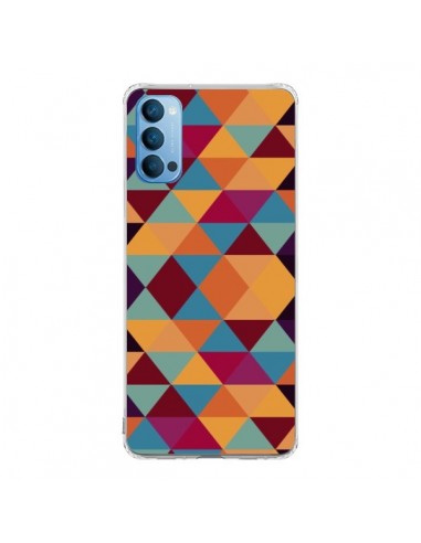 Coque Oppo Reno4 Pro 5G Azteque Triangle Orange - Eleaxart