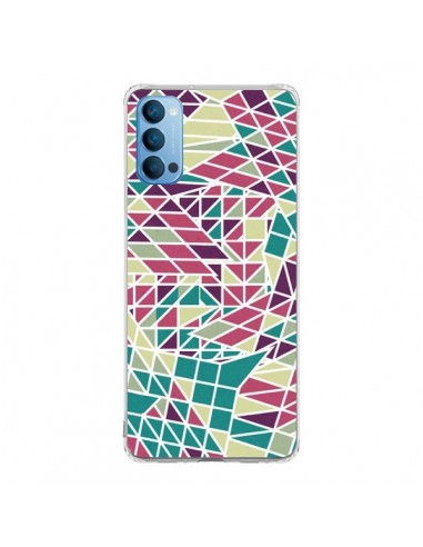 Coque Oppo Reno4 Pro 5G Azteque Triangles Vert Violet - Eleaxart