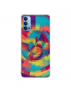 Coque Oppo Reno4 Pro 5G Spirale de Couleurs Rouge Vert -...