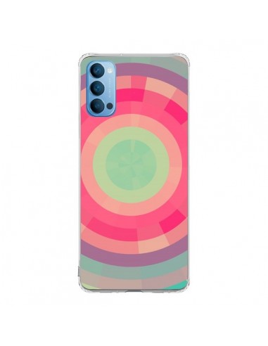 Coque Oppo Reno4 Pro 5G Spirale de Couleurs Rose Vert - Eleaxart