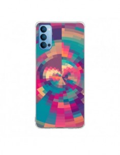 Coque Oppo Reno4 Pro 5G Spirales de Couleurs Rose Violet...