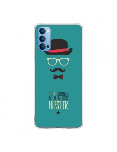 Coque Oppo Reno4 Pro 5G Chapeau, Lunettes, Moustache, Noeud Papillon To Be a Good Hipster - Eleaxart