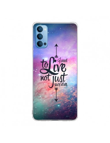 Coque Oppo Reno4 Pro 5G I want to live Je veux vivre - Eleaxart