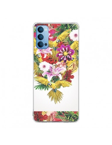 Coque Oppo Reno4 Pro 5G Parrot Floral Perroquet Fleurs - Eleaxart