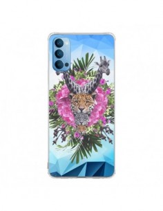 Coque Oppo Reno4 Pro 5G Girafes Lion Tigre Jungle - Eleaxart