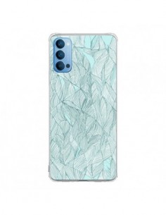 Coque Oppo Reno4 Pro 5G Courbes Meandre Bleu Vert Nuageux...