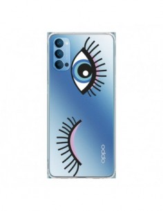 Coque Oppo Reno4 Pro 5G Eyes Oeil Yeux Bleus Transparente...