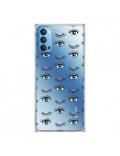 Coque Oppo Reno4 Pro 5G Eyes Oeil Yeux Bleus Mosaïque...
