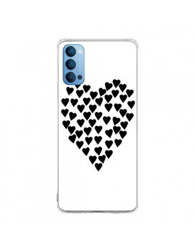 Coque Oppo Reno4 Pro 5G Coeur en coeurs noirs - Project M