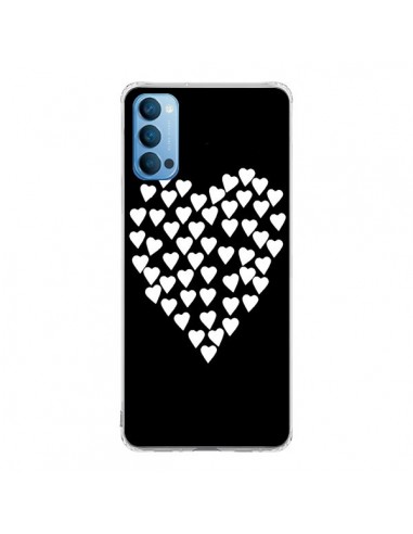 Coque Oppo Reno4 Pro 5G Coeur en coeurs blancs - Project M