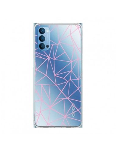 Coque Oppo Reno4 Pro 5G Lignes Triangle Rose Transparente - Project M