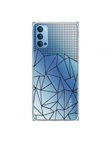 Coque Oppo Reno4 Pro 5G Lignes Grille Grid Abstract Noir Transparente - Project M