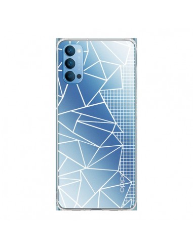 Coque Oppo Reno4 Pro 5G Lignes Grilles Side Grid Abstract Blanc Transparente - Project M