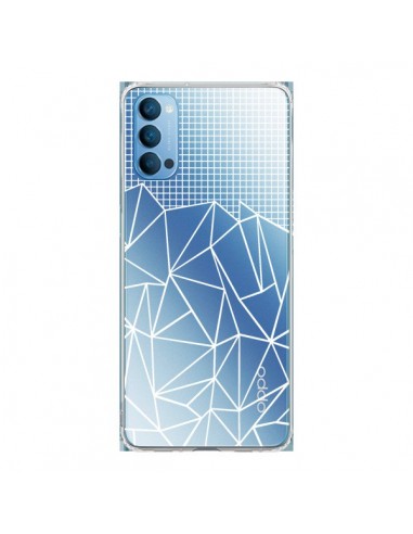 Coque Oppo Reno4 Pro 5G Lignes Grilles Grid Abstract Blanc Transparente - Project M