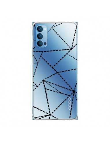 Coque Oppo Reno4 Pro 5G Lignes Points Abstract Noir Transparente - Project M