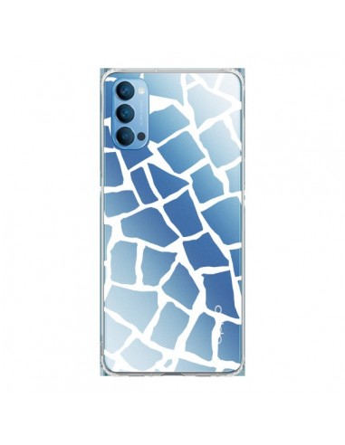 Coque Oppo Reno4 Pro 5G Girafe Mosaïque Blanc Transparente - Project M