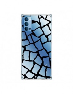 Coque Oppo Reno4 Pro 5G Girafe Mosaïque Noir Transparente...