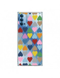Coque Oppo Reno4 Pro 5G Coeurs Heart Couleur Transparente...