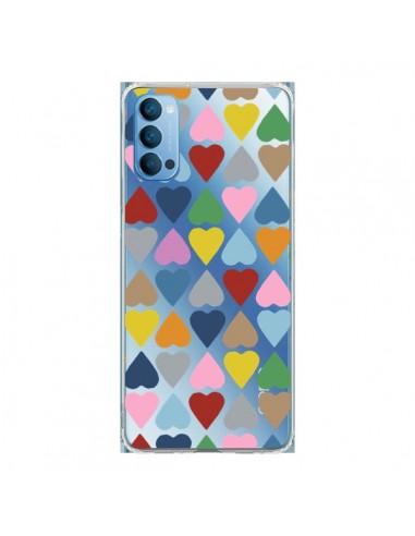 Coque Oppo Reno4 Pro 5G Coeurs Heart Couleur Transparente - Project M