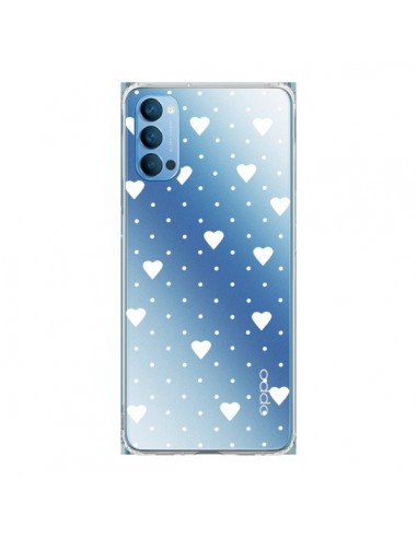 Coque Oppo Reno4 Pro 5G Point Coeur Blanc Pin Point Heart Transparente - Project M
