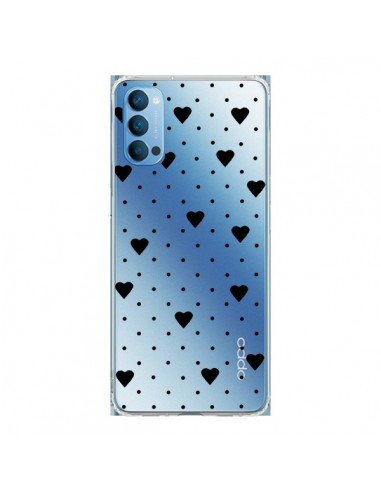 Coque Oppo Reno4 Pro 5G Point Coeur Noir Pin Point Heart Transparente - Project M
