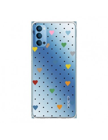 Coque Oppo Reno4 Pro 5G Point Coeur Coloré Pin Point Heart Transparente - Project M