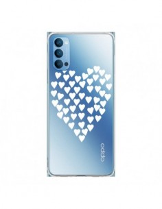 Coque Oppo Reno4 Pro 5G Coeurs Heart Love Blanc...