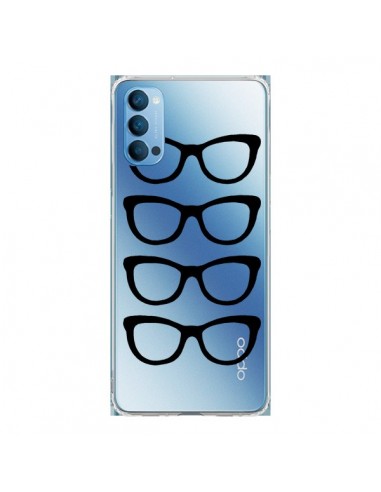 Coque Oppo Reno4 Pro 5G Sunglasses Lunettes Soleil Noir Transparente - Project M