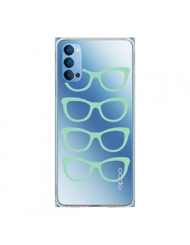 Coque Oppo Reno4 Pro 5G Sunglasses Lunettes Soleil Mint Bleu Vert Transparente - Project M