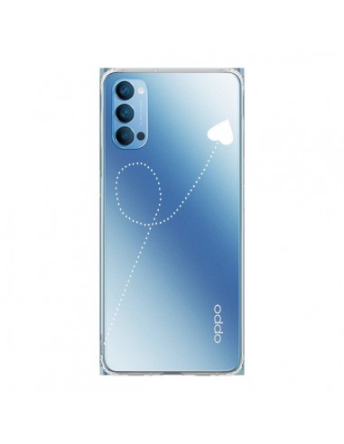 Coque Oppo Reno4 Pro 5G Travel to your Heart Blanc Voyage Coeur Transparente - Project M