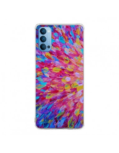 Coque Oppo Reno4 Pro 5G Fleurs Bleues Roses Splash - Ebi Emporium