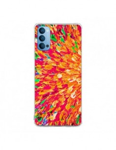 Coque Oppo Reno4 Pro 5G Fleurs Oranges Neon Splash - Ebi...
