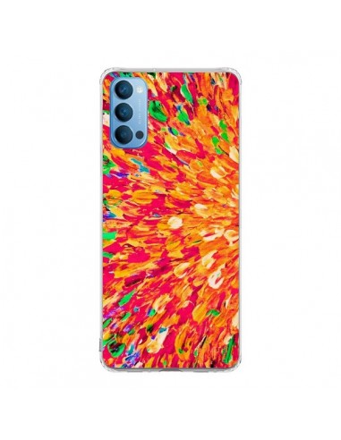 Coque Oppo Reno4 Pro 5G Fleurs Oranges Neon Splash - Ebi Emporium