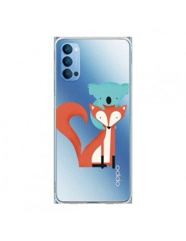 Coque Oppo Reno4 Pro 5G Renard et Koala Love Transparente - Jay Fleck