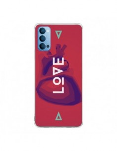 Coque Oppo Reno4 Pro 5G Love Coeur Triangle Amour -...