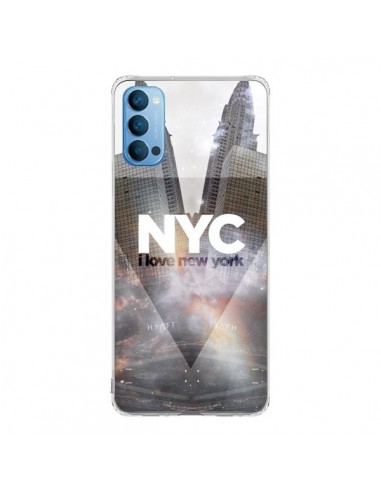 Coque Oppo Reno4 Pro 5G I Love New York City Gris - Javier Martinez