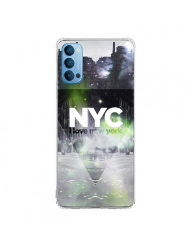 Coque Oppo Reno4 Pro 5G I Love New York City Vert - Javier Martinez