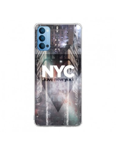 Coque Oppo Reno4 Pro 5G I Love New York City Violet - Javier Martinez