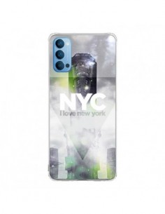 Coque Oppo Reno4 Pro 5G I Love New York City Gris Vert -...