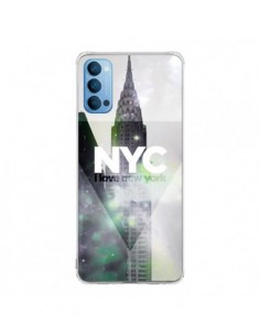 Coque Oppo Reno4 Pro 5G I Love New York City Gris Violet...