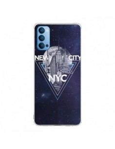 Coque Oppo Reno4 Pro 5G New York City Triangle Bleu -...