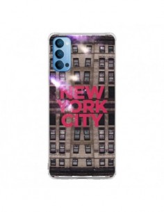 Coque Oppo Reno4 Pro 5G New York City Buildings Rouge -...