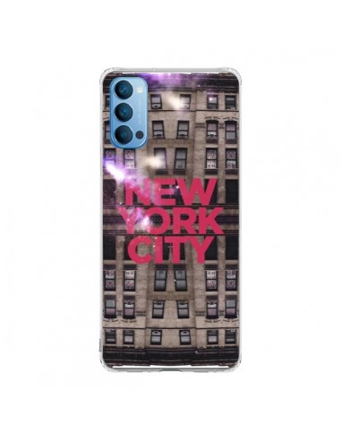 Coque Oppo Reno4 Pro 5G New York City Buildings Rouge - Javier Martinez