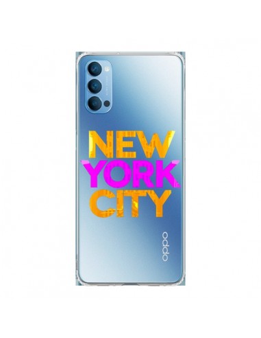 Coque Oppo Reno4 Pro 5G New York City NYC Orange Rose Transparente - Javier Martinez