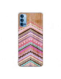 Coque Oppo Reno4 Pro 5G Purple Chevron Wild Wood Bois...