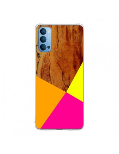 Coque Oppo Reno4 Pro 5G Wooden Colour Block Bois Azteque Aztec Tribal - Jenny Mhairi