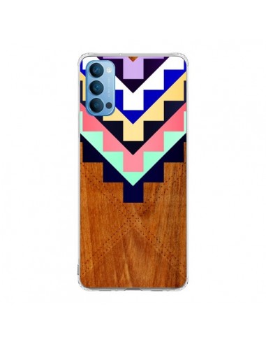 Coque Oppo Reno4 Pro 5G Wooden Tribal Bois Azteque Aztec Tribal - Jenny Mhairi